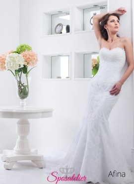 maria- abito da sposa a sirena semplice in pizzo