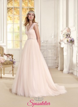 Abito da sposa colorato economico online sartoria italiana