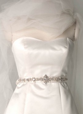 cintura abito sposa online in raso con strass