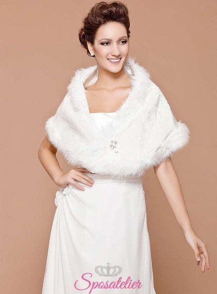 pelliccia sposa online con spilla argento