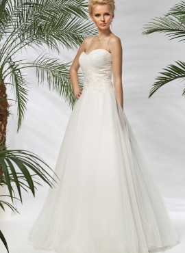 agnese- abiti da sposa online stile a-line tulle organza perline