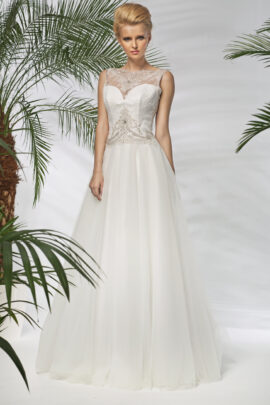 boana - abito da sposa stile a-line tulle organza scollo cuore