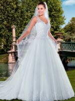 alda- abiti sposa online italiani vestibilità principessa tessuto organza tulle ricamato in pizzo con bretelle sartoria italiana abiti su misura online economici nuova collezione 2016