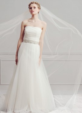 carle- abito da sposa a-line 2016 tessuto organza  pizzo