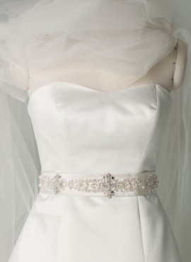 cintura abito sposa online raso con diamantini