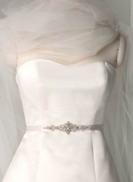 cintura abito sposa economica raso con diamantini