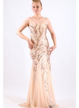 katia- abito damigella modello sirena tulle chiffon ricamato