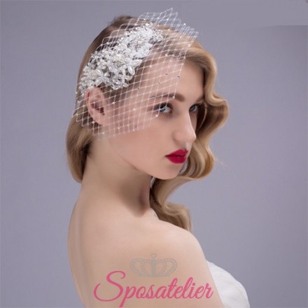 Veletta Sposa  online a rete con Punti luce e Perline