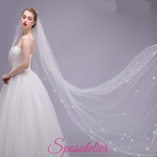 Velo da Sposa Lungo Economico Online due Strati di Tulle