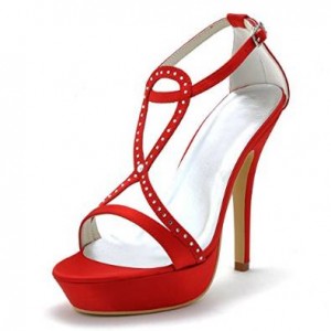 scarpe sposa online rosse modello sandali economici
