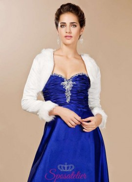 Pelliccia bolero sposa online bianca elegante ecologica