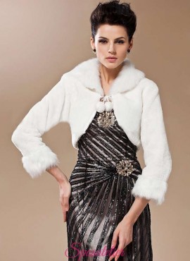 Bolero di pelliccia sposa online maniche lunghe elegante