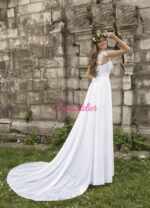 abiti da sposa online economici Italia vendita modello a-line sito italiano online sartoria italiana abiti da sposa su misura sposa collezione 2016 primavera estate nuove tendenze mezze maniche scollo cuore cintura sulla vita ricamato in pizzo tulle organza