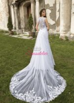 Abiti da Sposa Economici online semplici con gonna liscia e corpetto ricamato