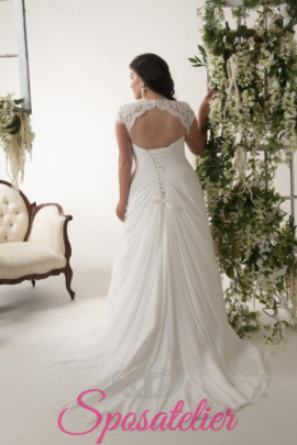 bergamo- abiti da sposa taglie forti online economici Italia vendita abiti sposa donne formose economici nuova collezione 2016 sposa taglie forti milano abiti da sposa taglie forti roma scollo cuore stile a-line ricamato in pizzo vestiti sposa taglie grandi curvy tessuto organza nuove tendenze sposa sito italiano sartoria online abiti su misura atelier