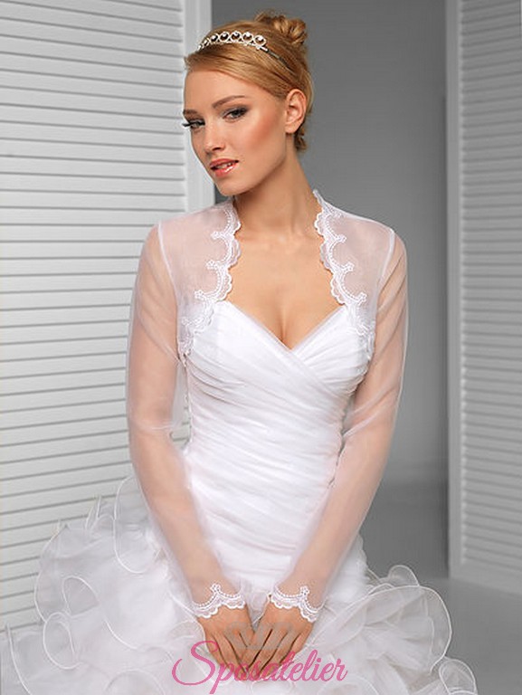 vendita online Coprispalle abito da sposa economici offerta organza