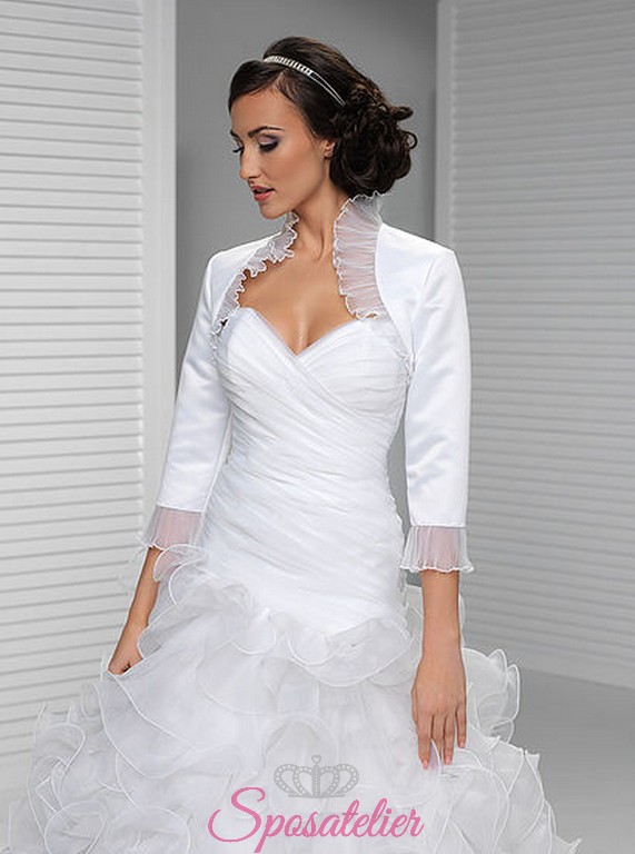 vendita online Coprispalle sposa economici offerta in raso e organza