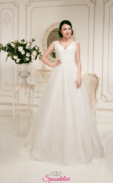 Abito da Sposa stile impero economico con effetto tattoo sulla schiena