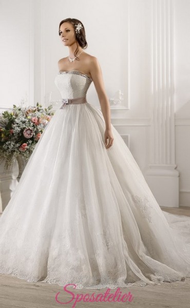 ivonnie-Abito da Sposa A-line economico con cintura