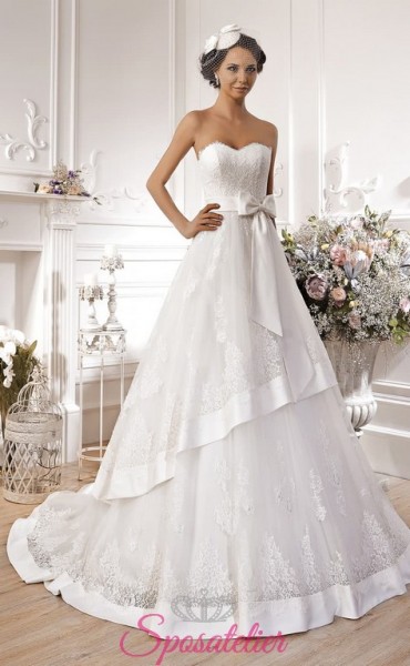 Fenia-abiti da sposa online economico Gonna con volant