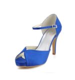 Scarpe sposa blu online economiche Italia tacco alto spuntate sandali tacco 10,2 cm numeri dal 34 al 42 calzature sposa negozio italiano