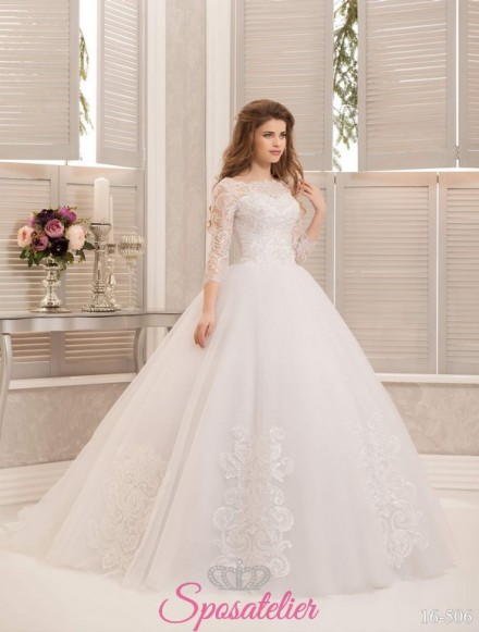 eida- ingrosso abiti da sposa online maniche tre quarti