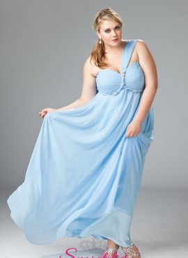 mina – Vestito da Cerimonia taglie forti in chiffon Economico Online stile impero