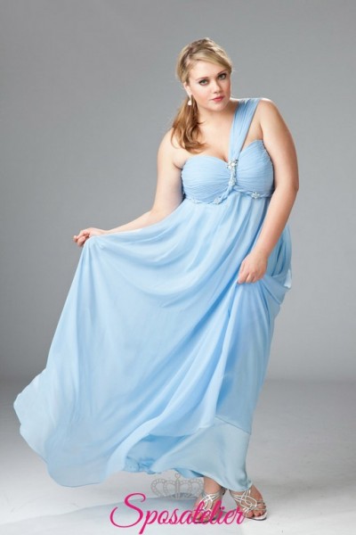 mina – Vestito da Cerimonia taglie forti in chiffon Economico Online stile impero