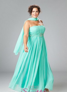 napoli- Vestito da Cerimonia taglie forti in chiffon Economico Online colorato