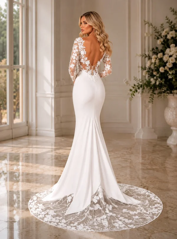 abito sposa a sirena monia