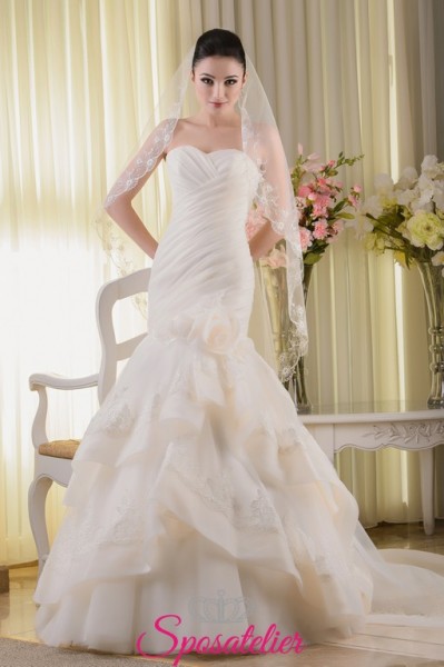 ORSOLA-Vestiti da sposa online a vita bassa con scollatura a cuore in stile sirena
