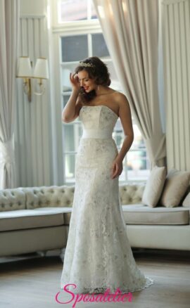 ainha-Vestiti da sposa per le più basse online economico italiani per fisico minuto ricami in pizzo taglio trapezio Nuova Collezione realizzati su misura sito italiano