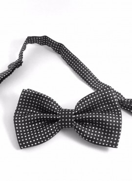 Papillon accessori uomo sposo colore nero fantasia pois