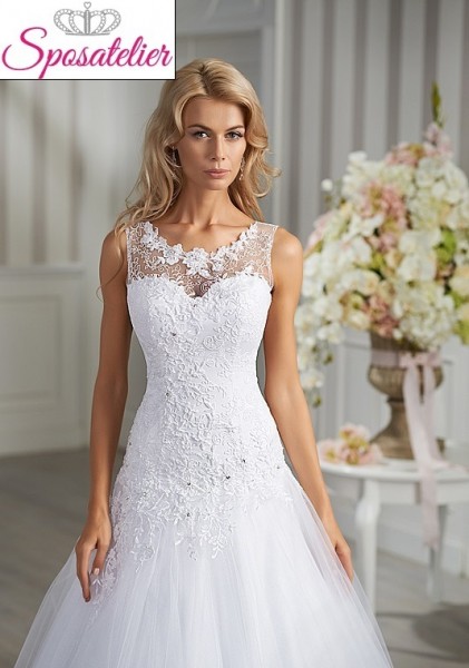 sivlia-abito da sposa online economico ricami in pizzo e punti luce