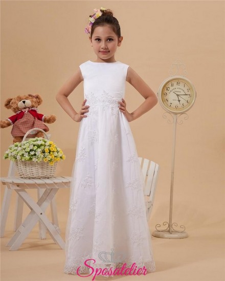 nadia-abiti da cerimonia bambina elegante ricamato in pizzo