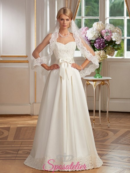 abito da sposa scollo a cuore sartoriali in raso sito italiano