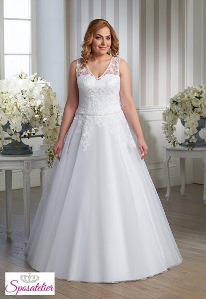 vestiti da sposa taglie extra large economici online ampio ricamato in pizzo