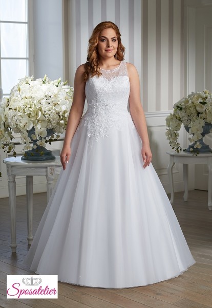 abiti da sposa per taglie comode ricamati economici online ampio