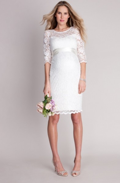 sarafia-Abiti da sposa premaman economici online corto in pizzo