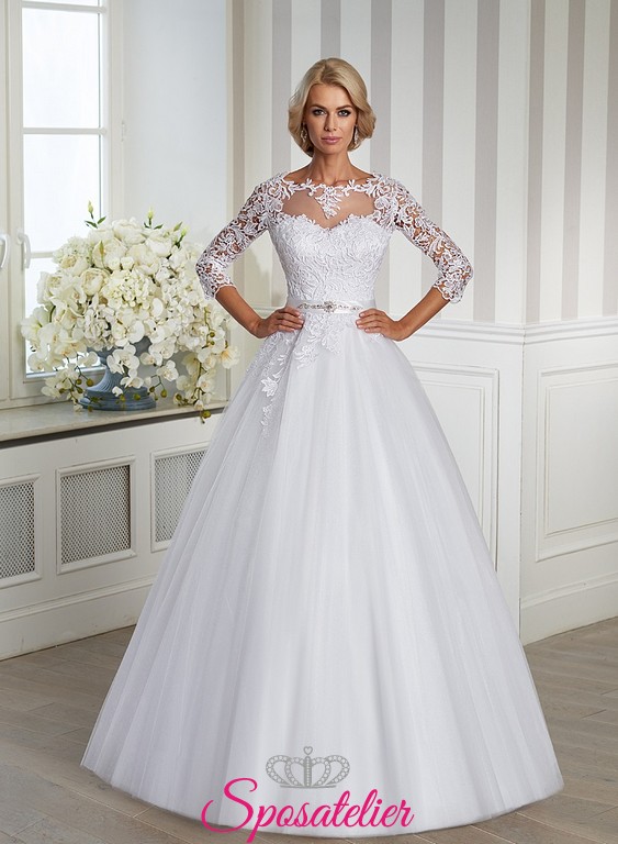 Abito Da Sposa Ampio Con Maniche Lunghe In Pizzo Italiasposatelier