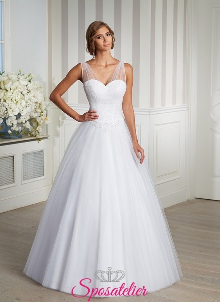 Abito da Sposa ampio con bretelle in tulle Italia economico online