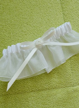 Giarrettiere sposa semplice con fiocco online color avorio