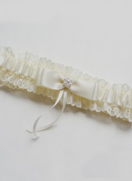 Giarrettiere sposa elegante con pizzo e fiocco online economiche