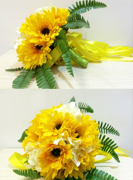 Bouquet Sposa con girasoli fiori finti online