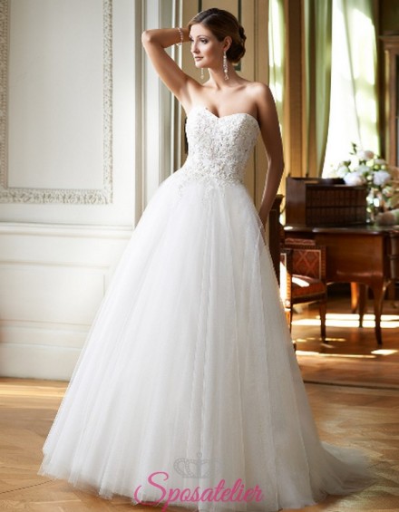 tia-vestito da sposa economico online smanicato con scollo a cuore