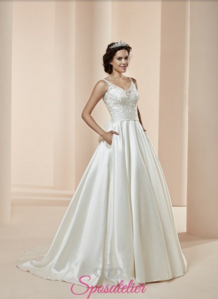 racale-sito italiano abiti da sposa economici online in raso con pizzo
