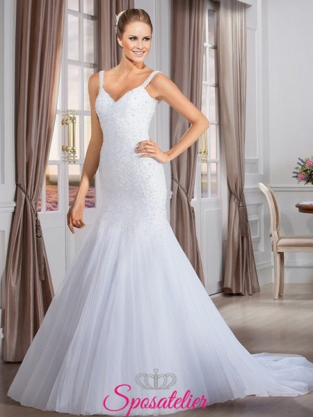 furlia- vestito da sposa online economico  con scollatura sulla schiena velata