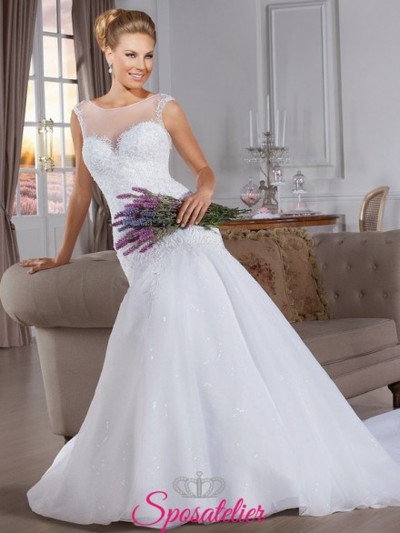 yoira- abiti da sposa aderente sui fianchi con pizzo Italia online