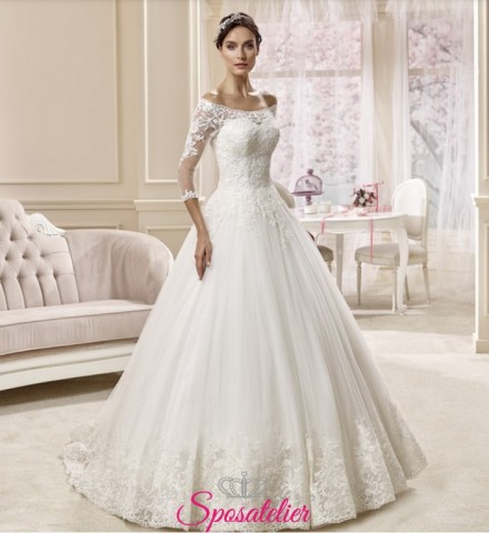 giara- Abiti da sposa ampio da  principessa  raffinato con pizzo