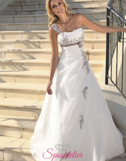 Henna- Abiti da sposa colorati monospalla online prezzi bassi